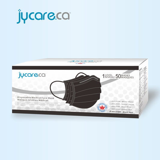 JY Care Level 1 Medical Face Mask (50 Masks/pack), Black Color