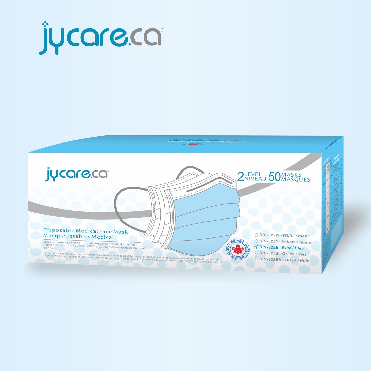 JY Care Level 2 Medical Face Mask (50 Masks/pack), Multi Colors