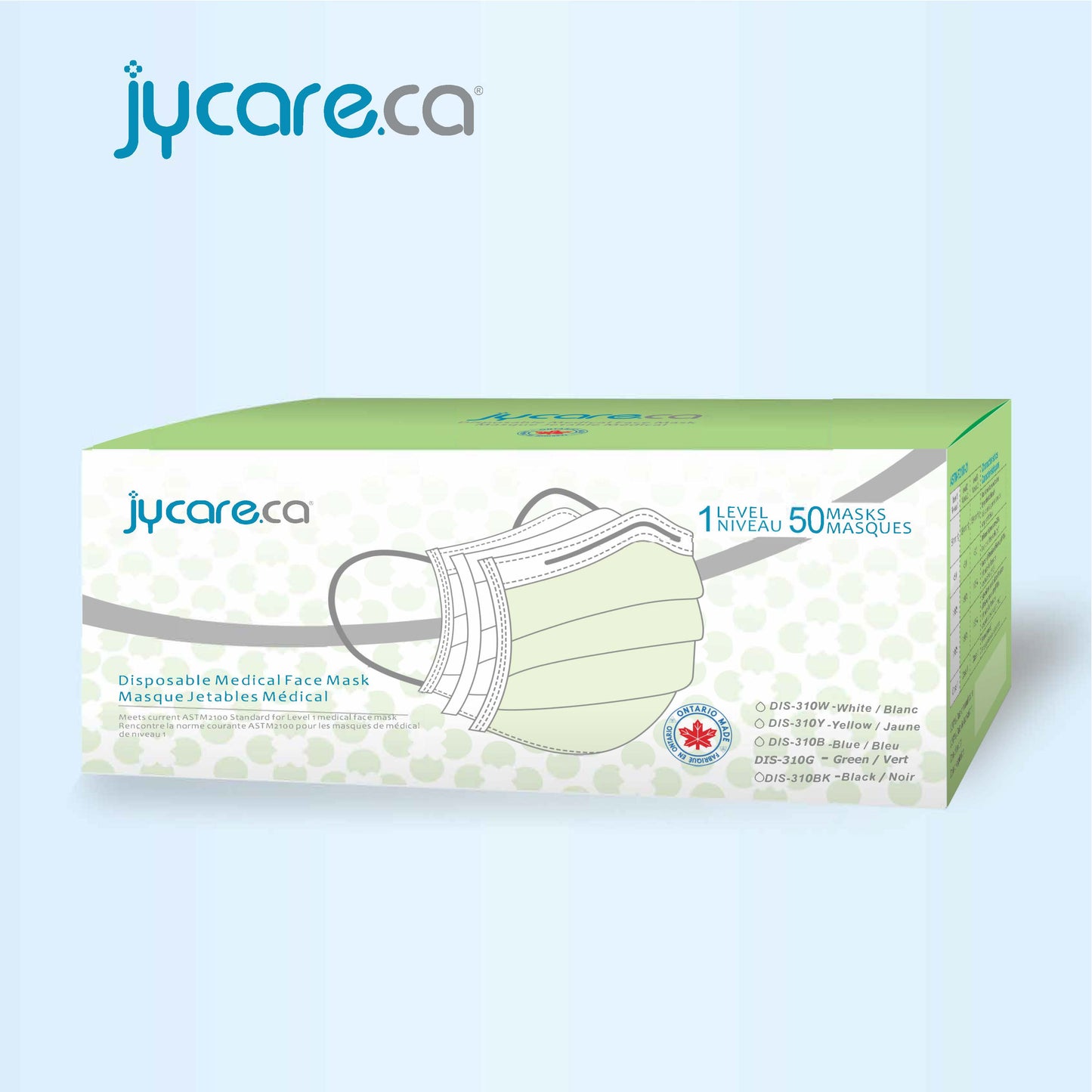 JY Care Level 1 Medical Face Mask (50 Masks/pack), Multi Colors