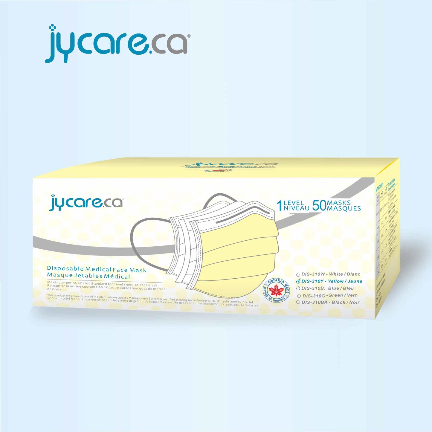 JY Care Level 1 Medical Face Mask (50 Masks/pack), Multi Colors