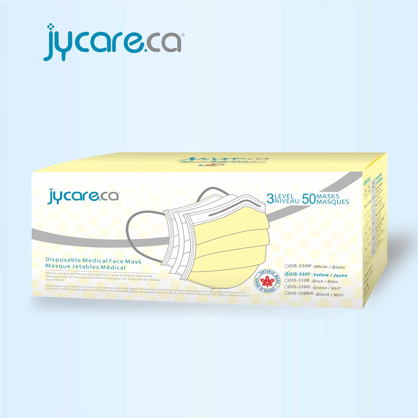 JY Care Level 3 Medical Face Mask (50 Masks/pack), Multi Colors